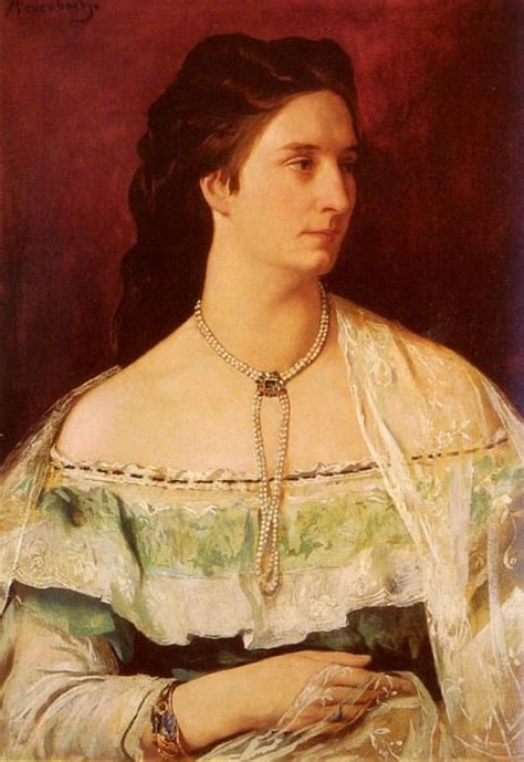 Портрет дамы с жемчужным ожерельем на шее картина — Ансельм Фридрих