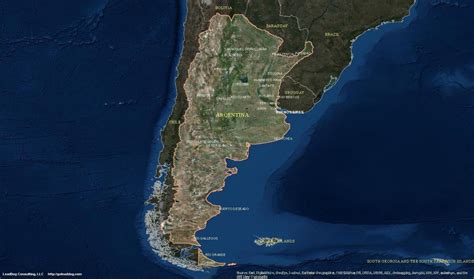 Map Of Argentina Satellite Sky View And View From Satellite Of Argentina