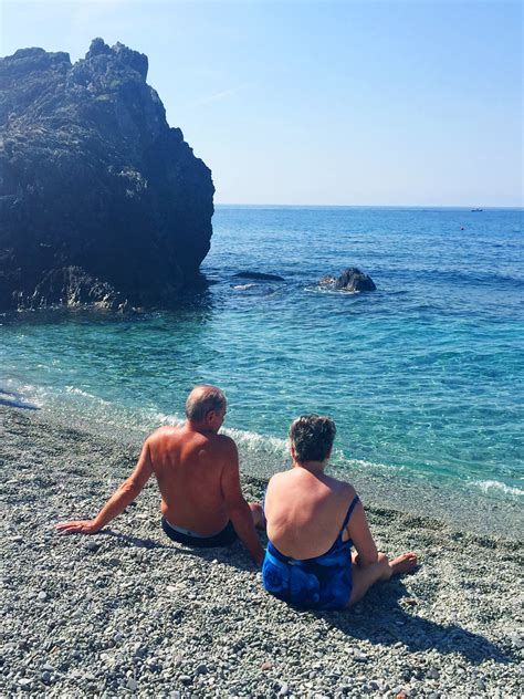 Monterosso Cinque Terre Old Couple Sitting On Beach Flickr