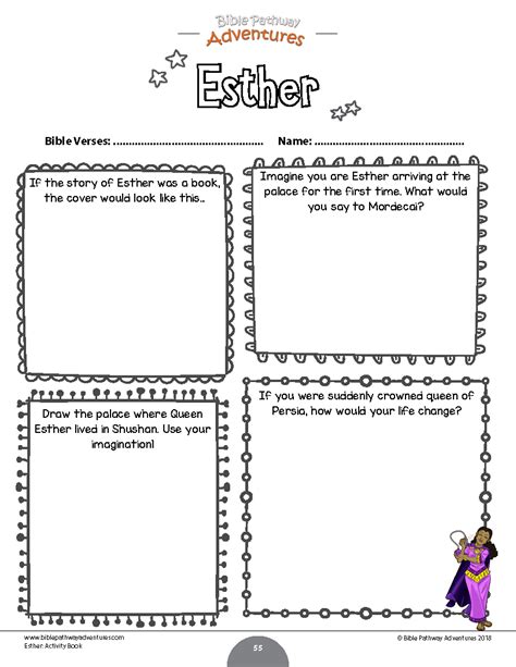 Esther Activity Book And Lesson Plans Kids Ages 6 12 Bible Lessons