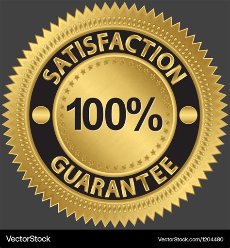 100 Percent Satisfaction Guarantee Royalty Free Vector Image