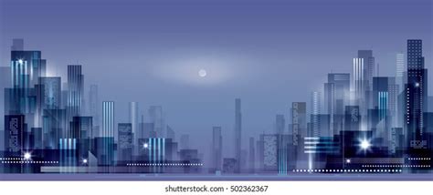 Night City Background Stock Vector Royalty Free 378064603 Shutterstock
