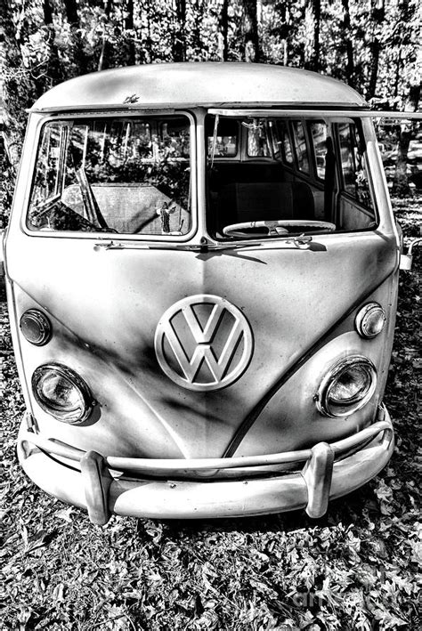 1968 Split Window Vw Bus 1 In Black And White Photograph By Paul Ward