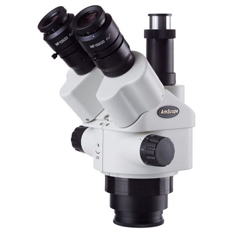 Amscope 7x 45x Simul Focal Trinocular Zoom Stereo Microscope Head In
