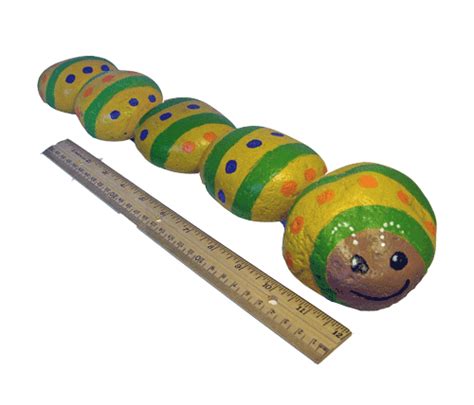 Hand Painted Rocks | Caterpillar Painted Rock - FREE USA Shipping