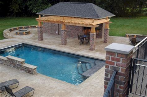 Impressive 25 Stunning Rectangle Inground Pool Design Ideas With Sun