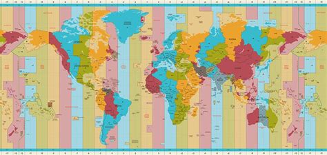 World Time Zones Wall Map Detailed Wall Map Of The World Time Zones Images