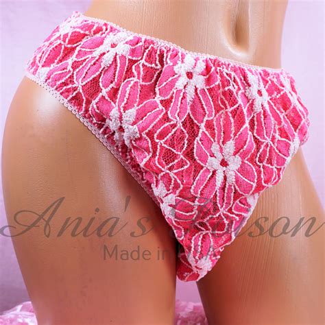 Anias Poison Full Cut Soft Floral Lace Full Bikini Sissy Panties For