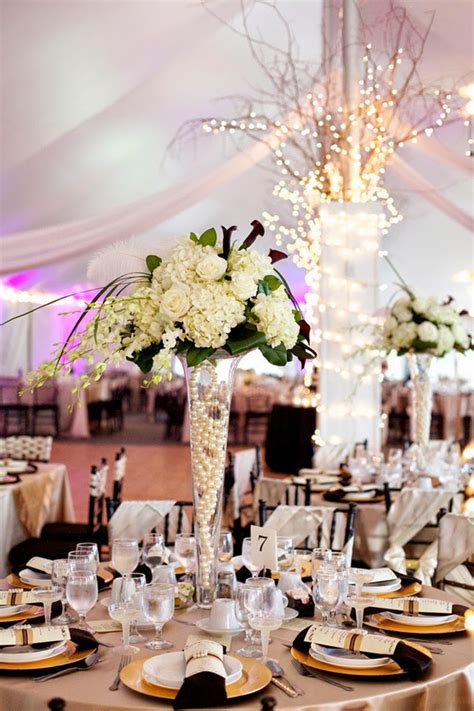 Create stunning floating pearl centerpieces by adding our transparent gel beads, great for candle vase fillers and table top scatters, no hole pearls available. Black and White Wedding with a Touch of Plum - Belle The ...