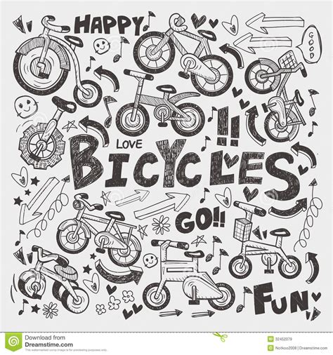 Doodle Bike Element Stock Vector Illustration Of Drawing 32452079