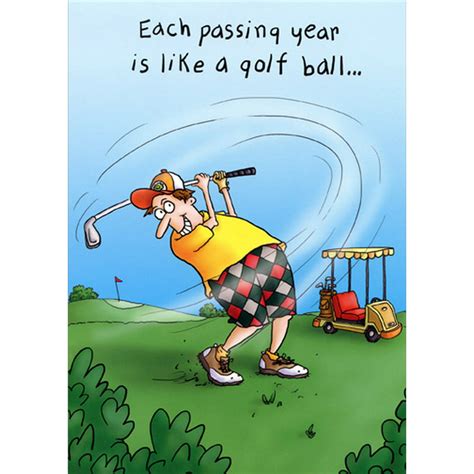 Oatmeal Studios Man Golfing Funny Masculine Birthday Card