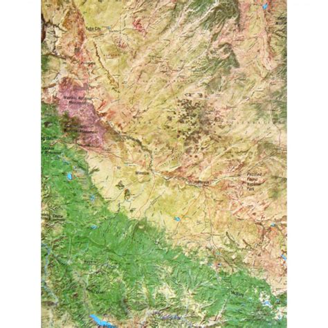 Arizona Satellite Raised Relief Map In A Wood Frame Wide World Maps