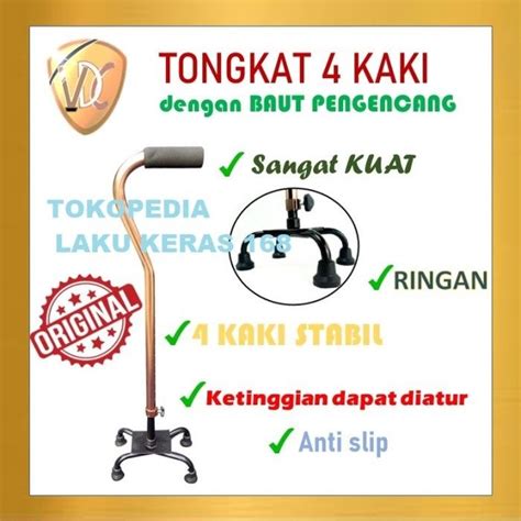 TONGKAT STAINLESS KUAT ANTI KARAT ELEGAN RINGAN DENGAN BAUT PENGENCANG