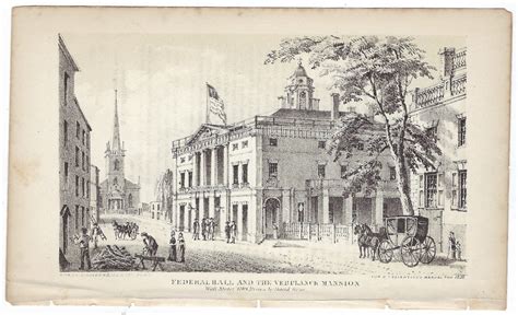 Federal Hall And The Verplanck Mansion Wall Street 1789 Drawn By
