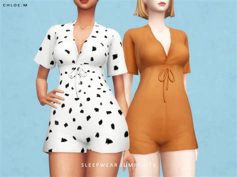 The Sims Resource Chloem Sleepwear Jumpsuits