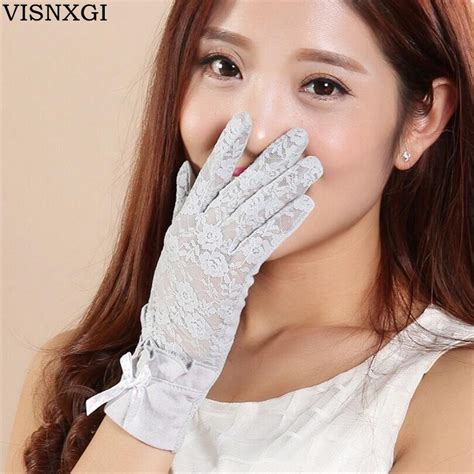 visnxgi 1 pair sexy lace gloves women evening party prom costume lace bow tie glove patchwork