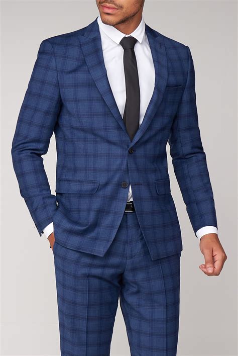 Without Prejudice Blue Checked 2pce Suit Suit Direct