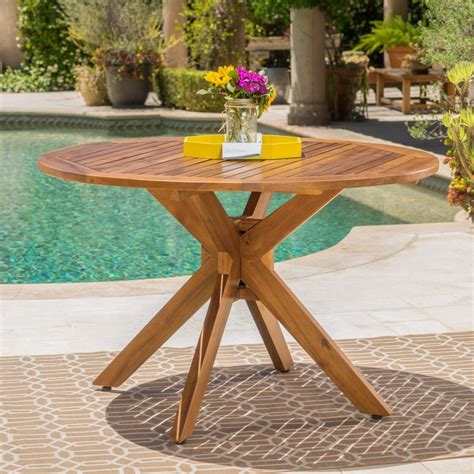 Gdfstudio Stanford Outdoor Acacia Wood Round Dining Michaels