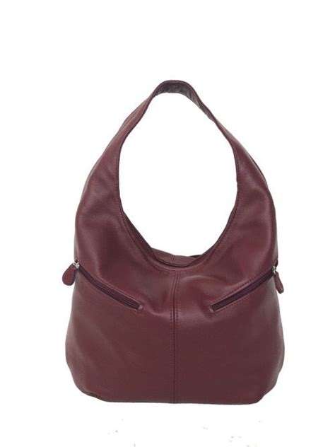 Red Leather Hobo Bag W Pockets Casual Fashion Stylish Handbags Aly