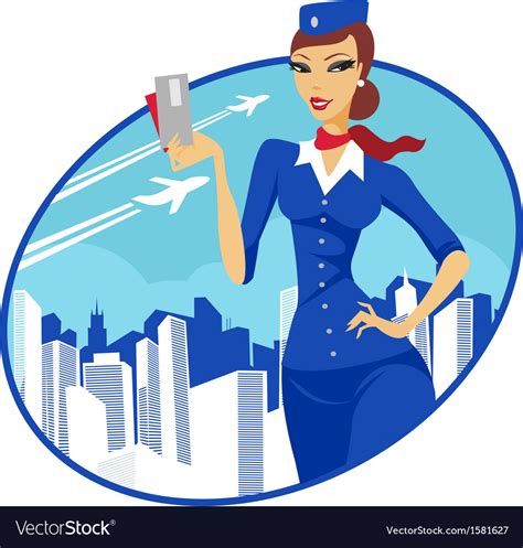 flight attendant royalty free vector image vectorstock