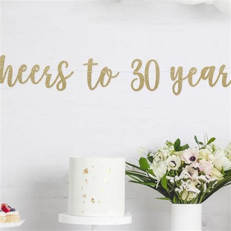 Cheers To 30 Years 30th Birthday Banner Happy Birthday Etsy