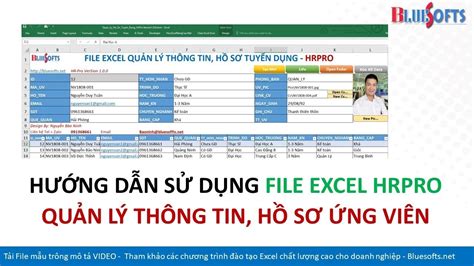 Hướng dẫn sử dụng File Excel quản lý thông tin hồ sơ nhân viên HrPro