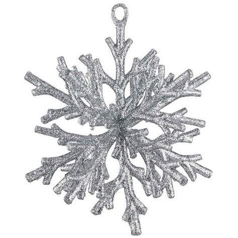 Glittered Coral Snowflake Decorations Dzd