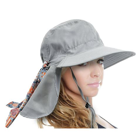 Mjewelryt Womens Safari Sun Hat With Neck Flap Large Brim