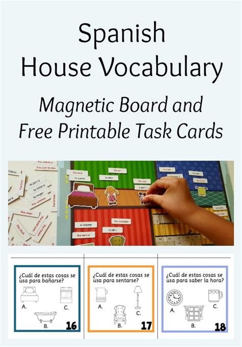 House Vocabulary In Spanish Magnetic Board Spanish Playground