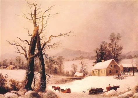 George Henry Durrie Winter Farmyard And Sleigh In Awn For Earth