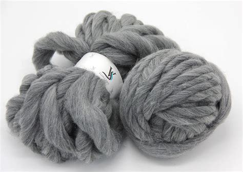 Floraknit 100 Merino Wool Chunky Yarn Bulky Roving Yarn Grey 500g