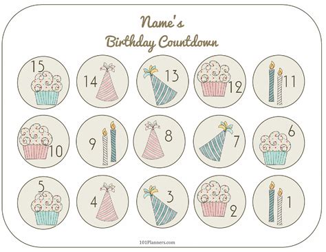 Printable Birthday Countdown Calendar Printable Word Searches
