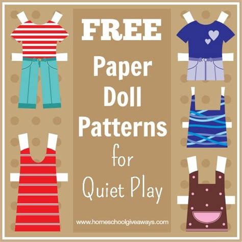 paper doll patterns  quiet play homeschool