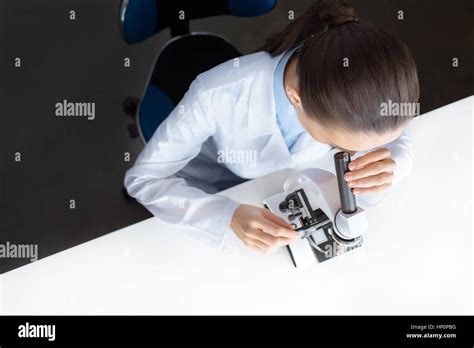 Scientist Working With Microscope In Laboratory Stock Photo Alamy