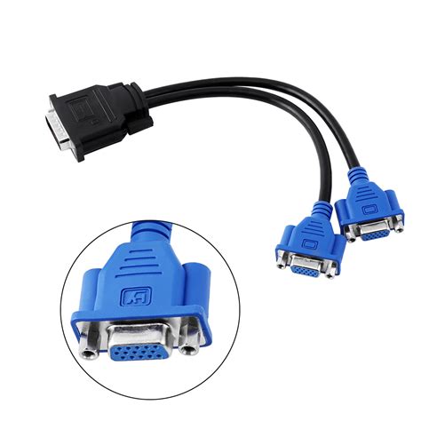 Hdmi splitter adapter, tonegod hdmi splitter cable for dual monitors duplicate/mirror (1 in 2 out), hdmi male to dual hdmi female for hdmi hd, led, lcd, tv, support two tvs at the same time. DMS-59 to 2 Dual VGA Monitor Screen Computer Splitter ...