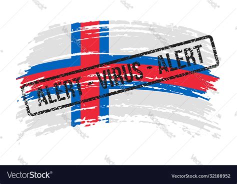 Faroe Islands Torn Flag With A Stamp Royalty Free Vector