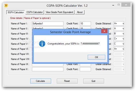Calculations are strictly for information purposes. CGPA-SGPA Calculator Download