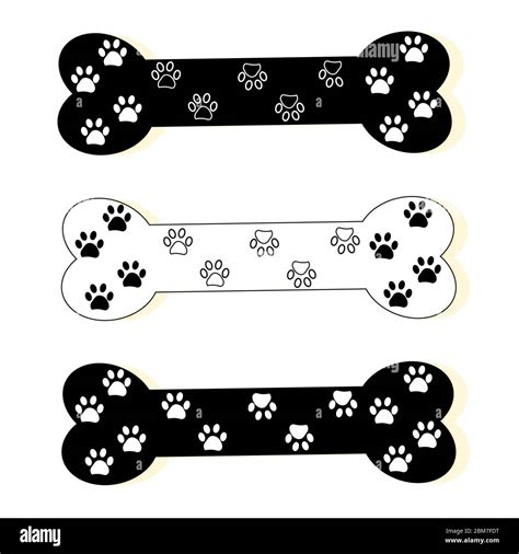 Paw Print And Bone Vector Illustration Background Stock Vector Image