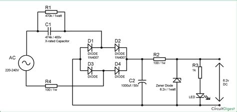 This circuit diagram shows you how to make a 5v to 12v variable dc power supply from a fixed 5v regulator ic 7805. Transformerless Power Supply Circuit Diagram | Power ...