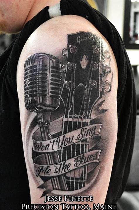 guitar tattoos | Guitar, Microphone tattoo and Tattoos and body art on