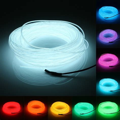 tsleen neon cord led el wire string led strip flexible light rope tube car dance party 2m 3m 5m