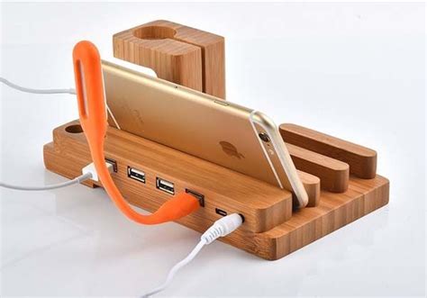 The Wooden Charging Station Boasts Integrated Apple Watch Stand And 4