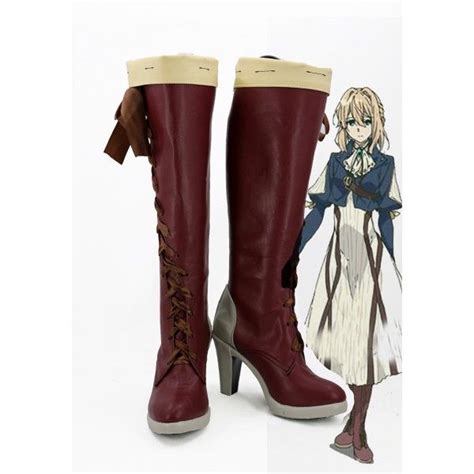 Violet Evergarden Violet Cosplay Shoes Boots Custom Made Red 2 Cosplay
