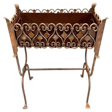 French 1940 Wrought Iron Planter Jardiniere For Sale At 1stdibs
