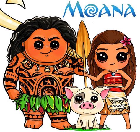 Moana Draw So Cute Kawaii Disney