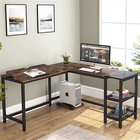 Tribesigns L Shaped Computer Desk With Hutch And Shelf Ph