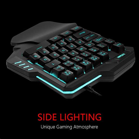 Redthunder One Handed Gaming Keyboard Rgb Backlit Portable Mini Gaming