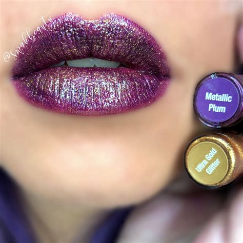 Metallic Plum Lipsense With Ultra Gold Glitter Gloss Lipsense Lip