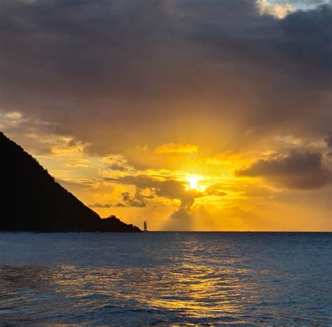 Amazing Sunset Over The Carribean Sea Stock Photo Image Of Colours