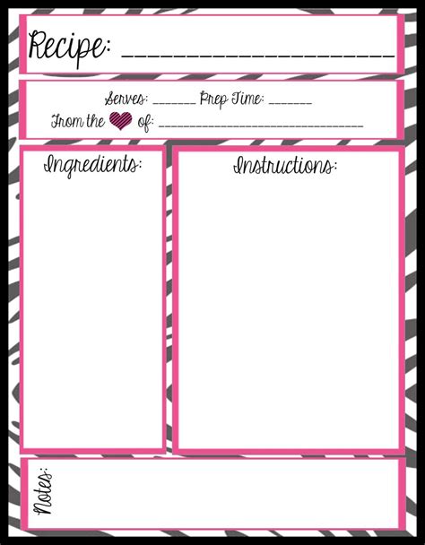 8 Best Printable Full Page Recipe Templates